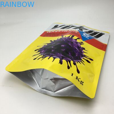 Il supporto sull'imballaggio di stoccaggio dell'alimento della polvere del proteina del siero laminato composto del di alluminio insacca le borse di polvere a chiusura lampo dell'alimento 1kg