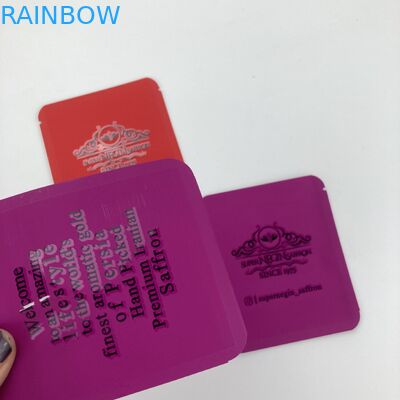 MOQ BASSO 500pcs che mylar commestibile insacca l'imballaggio stampato su ordinazione della borsa della stagnola insacca l'alimento per il croco ed il tè di zafferano asciutti