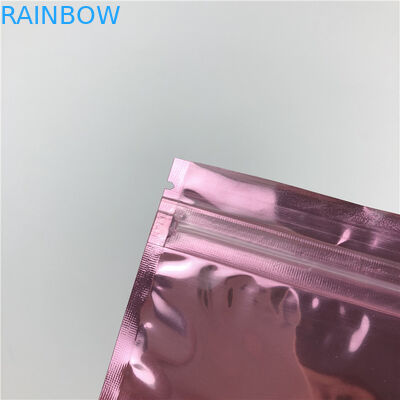 Borsa laterale della chiusura lampo della guarnizione di stampa tre di plastica di piccola dimensione di Rose Gold Ziplock Pouch Logo per gioielli con la finestra