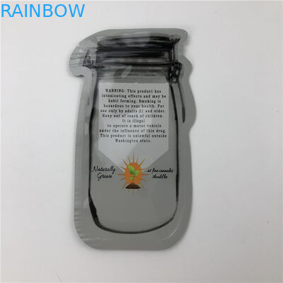 Mason Jar Pouches For CBD semina i sacchetti d'imballaggio dell'irregolare indica della foglia di Gummies THC del fiore di CBD con la chiusura lampo