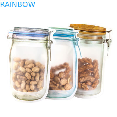 Mason Jar Pouches For CBD semina i sacchetti d'imballaggio dell'irregolare indica della foglia di Gummies THC del fiore di CBD con la chiusura lampo