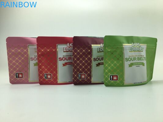 Tre borsa di erbe stampata su ordinazione della chiusura lampo della capsula dell'olio delle erbacce CBD della borsa dell'olio della foglia del tabacco della guarnizione del lato