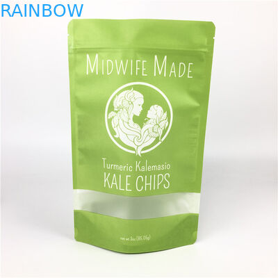 Il commestibile stampato su ordinazione sta su finestra di Chips Paper Packaging Bags With dei biscotti di plastica della stagnola della guarnizione della serratura dello zip la chiara