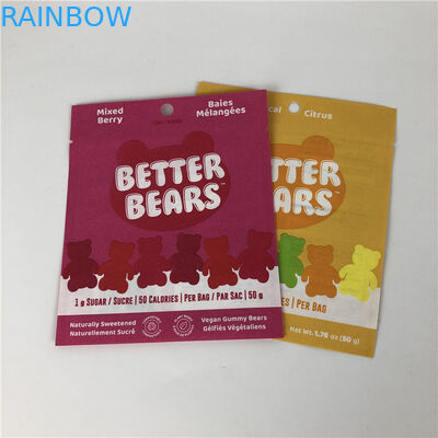 Tre borse d'imballaggio biodegradabili commestibili saldanti a caldo piane del biscotto CBD THC Gummies dello spuntino della guarnizione laterale