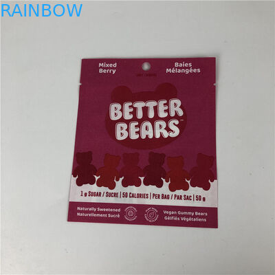 Tre borse d'imballaggio biodegradabili commestibili saldanti a caldo piane del biscotto CBD THC Gummies dello spuntino della guarnizione laterale