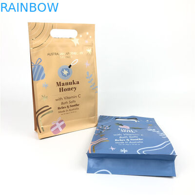 Il fondo piatto del commestibile della serratura dello zip del fondo piatto insacca con la maniglia per il corpo sfrega l'imballaggio