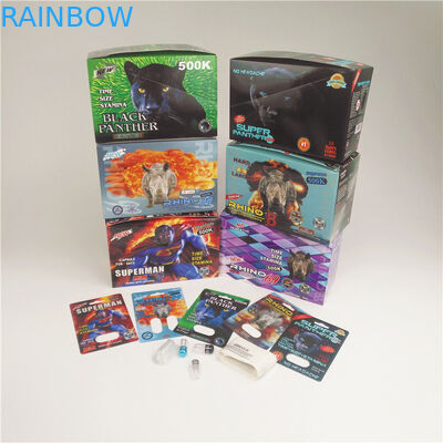 le pillole 90mic incartano la bolla di plastica della capsula di rinoceronte 7 della carta delle carte 3D olografica