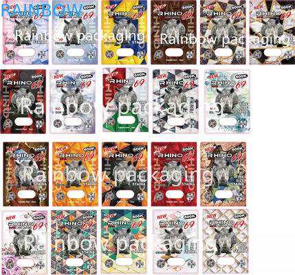 carte d'imballaggio di rinoceronte della bolla 3D per il rinoceronte 10K/il rosa Cat Pills purulenta scatola di carta di 100K/69 pillole