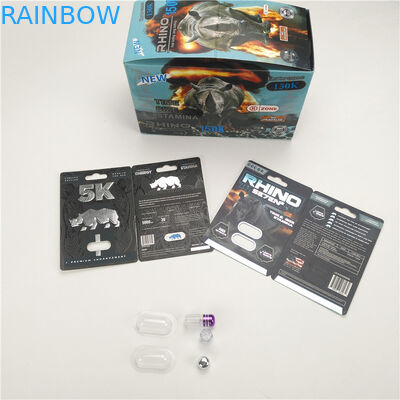 le pillole 200mic visualizzano il RINOCERONTE maschio della prestazione di potenziamento della carta 8 11 25 CMYK