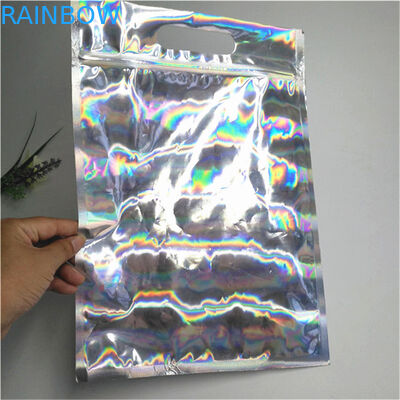 Borsa d'imballaggio olografica del foglio di alluminio di Mylar della borsa della serratura risigillabile della chiusura lampo