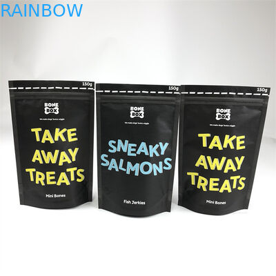 CMYK ha stampato i sacchetti di plastica che imballano la borsa del cibo per cani di carta kraft