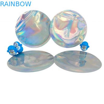 Sacchetto della stagnola della chiusura lampo di Mylar dell'ologramma del cerchio che imballa diametro a 5 pollici a 4 pollici 3.5g
