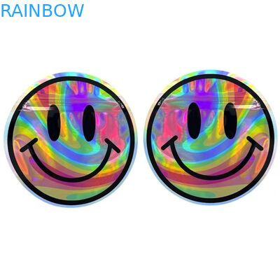 Borse olografiche 3.5G di forma rotonda dei semi di fiore dei sacchetti di plastica di Mylar Edibles della prova dell'odore