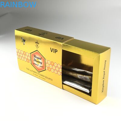 10g Honey Liquid Packaging Bag Sachet crudo con la scatola di presentazione della stagnola di oro