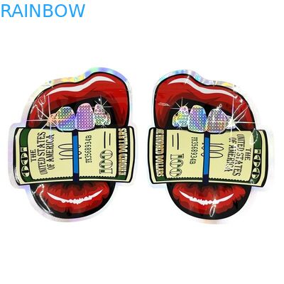 L'odore di plastica su ordinazione della borsa della chiusura lampo di Mylar di forma irregolare rinforza 3.5g 7g