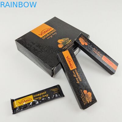 Colore nero su ordinazione all'ingrosso che imballa il miele dolce di Honey Box For Vitamax Energy del peso della bustina 22g