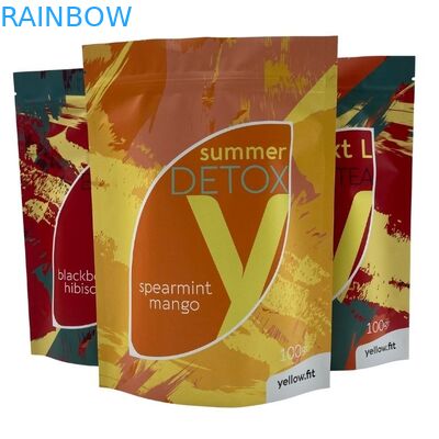 La chiusura lampo a prova d'umidità sta sul sacchetto per l'imballaggio del caffè del tè dell'alimento