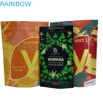 La chiusura lampo a prova d'umidità sta sul sacchetto per l'imballaggio del caffè del tè dell'alimento