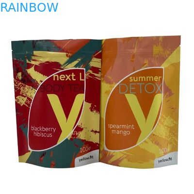 La chiusura lampo a prova d'umidità sta sul sacchetto per l'imballaggio del caffè del tè dell'alimento