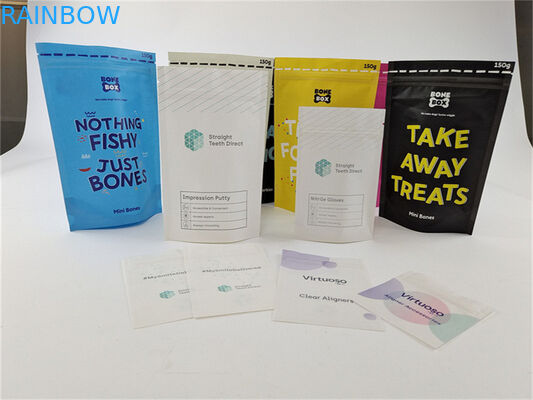 Bio- supporto stampato su ordinazione variopinto riutilizzabile dell'alimento per animali domestici della borsa di carta kraft sul sacchetto