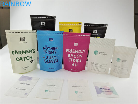 Bio- supporto stampato su ordinazione variopinto riutilizzabile dell'alimento per animali domestici della borsa di carta kraft sul sacchetto