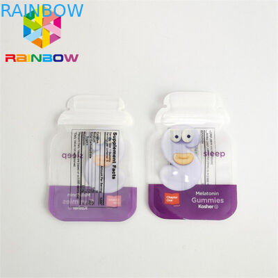 Borse Mylar fustellate stampate personalizzate Borsa a forma speciale con chiusura lampo olografica olografica da 3,5 g