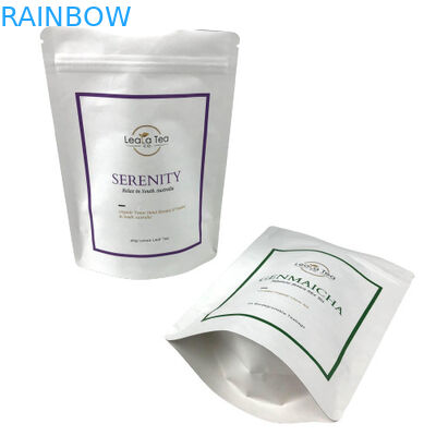 Prova a chiusura lampo glassata bianca d'imballaggio dell'odore della borsa del tè del caffè con il vostro logo