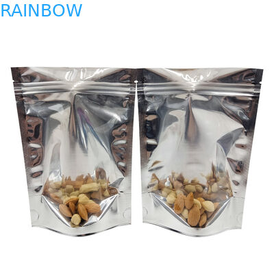 di alluminio di CMYK che imballa la finestra Front Silver Back Stand Up della radura di Mylar Doypac risigillabile