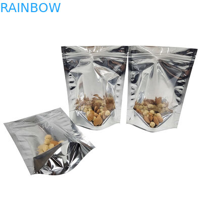 di alluminio di CMYK che imballa la finestra Front Silver Back Stand Up della radura di Mylar Doypac risigillabile