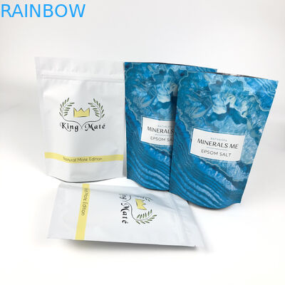 I sacchetti imballati riutilizzabili stampati per il bagno si inzuppano stanno sulla chiusura lampo di alluminio Matte Blue Mylar