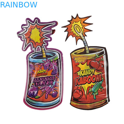 Custom Design 3.5g 7g 14g 28g Borse fustellate Ziplock Special Shaped Childproof Custom Shape Mylar Snack Bag Packaging