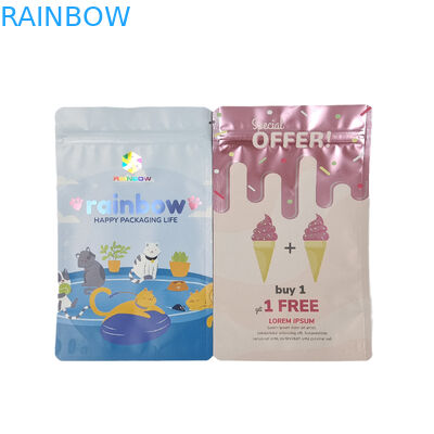 Imballaggio per uso alimentare Borse con chiusura a zip per snack in Mylar commestibili personalizzate in alluminio opaco personalizzato