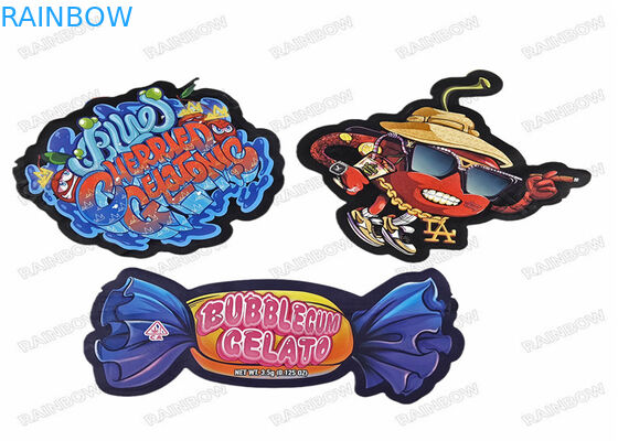 Lo speciale tagliato della borsa dello spuntino dell'irregolare 3.5g ha modellato l'alimento che Mylar d'imballaggio a chiusura lampo di plastica insacca