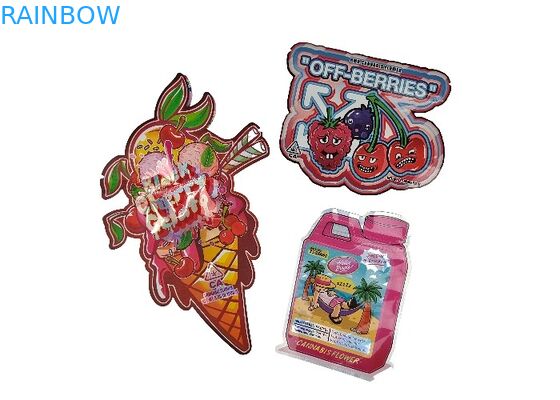 La chiusura lampo innocua per i bambini di plastica di Mylar dell'ologramma 3.5g insacca lo speciale irregolare tagliato a forma di