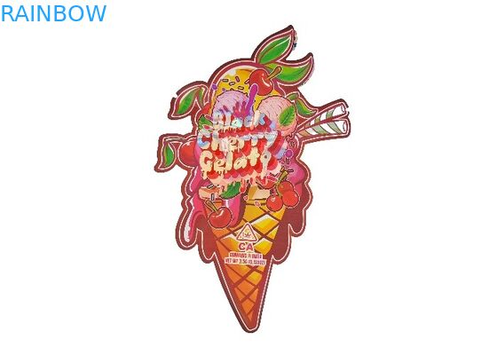 La chiusura lampo innocua per i bambini di plastica di Mylar dell'ologramma 3.5g insacca lo speciale irregolare tagliato a forma di