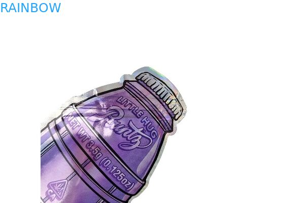 La prova stampata su ordinazione Mylar a chiusura lampo dell'odore di 3.5g 0.125oz insacca la forma irregolare tagliata speciale