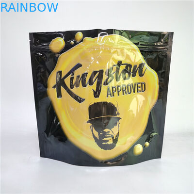 Borsa per stampa digitale 3.5G 1LB Soft Touch Borsa olografica alta barriera antiodori a prova di bambini Zipper Stand Up Bags