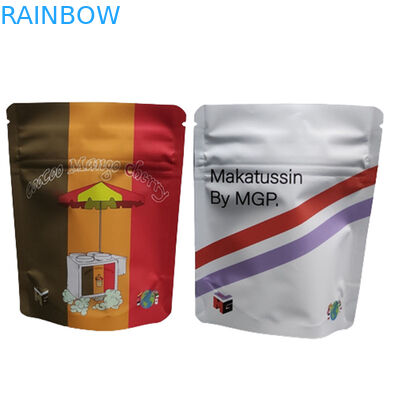 Borsa per stampa digitale 3.5G 1LB Soft Touch Borsa olografica alta barriera antiodori a prova di bambini Zipper Stand Up Bags