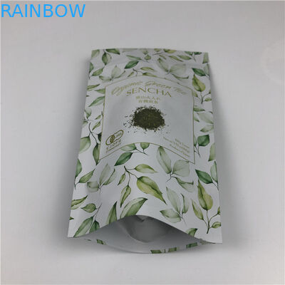 Borse di stampa digitale personalizzate Logo in oro metallico Borse da tè stand up