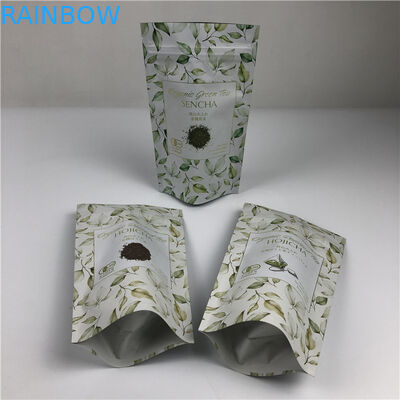 Borse di stampa digitale personalizzate Logo in oro metallico Borse da tè stand up