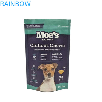 Sacchetto di pasto per animali da compagnia con cerniera in colori CMYK per la conservazione di alimenti per animali da compagnia a lunga durata