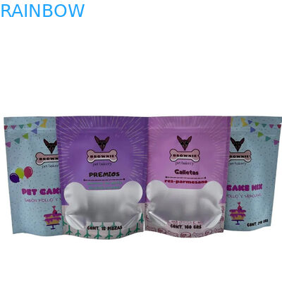 Sacchetto di pasto per animali da compagnia con cerniera in colori CMYK per la conservazione di alimenti per animali da compagnia a lunga durata