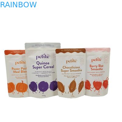 Imballaggio in plastica commestibile su misura Sacchetti biodegradabili di foglio di alluminio Zip Lock Doypack per tè caffè snack