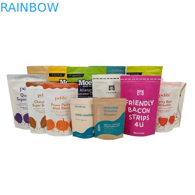 Imballaggio in plastica commestibile su misura Sacchetti biodegradabili di foglio di alluminio Zip Lock Doypack per tè caffè snack