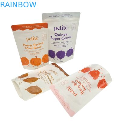 Borse stampate su misura Eco-friendly di alta qualità 100% carta Kraft biodegradabile Stand Up pouches Doypack con ziplock