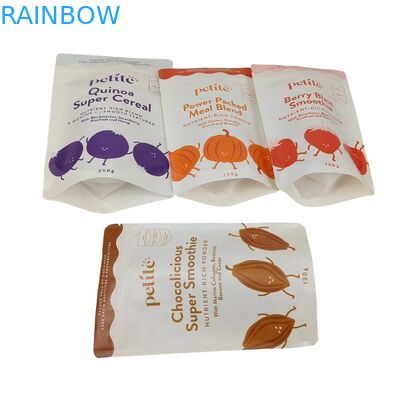 Borse biodegradabili in matte a ziplock personalizzate con foglio di alluminio ricapsulabile