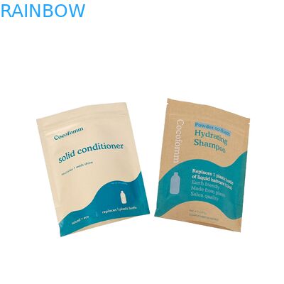 Reutilizzabile Biodegradabile Logo stampato su misura Doypack Zip Lock Kraft Paper Stand Up pouches per imballaggi alimentari in plastica