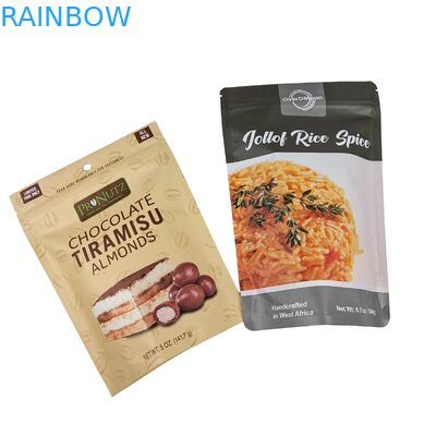 Logo all'ingrosso personalizzato con carta stampata di qualità alimentare confezionamento di cioccolato snack zipper stand up sacchetto di plastica