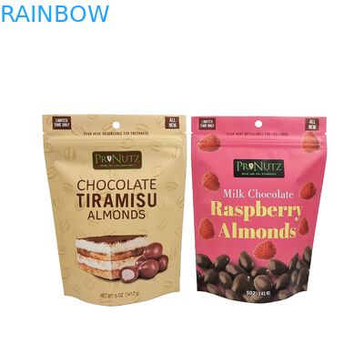 Logo personalizzato stampato sacchetti di plastica resealable snack nut food packaging stand up pouch zipper bag