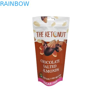 Matt Custom Logo stampato Stand Up Bag Aluminum Foil Chocolate Food Packaging Stand Up Zipper Bag